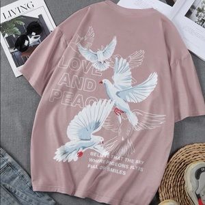 Mens slogan & Crane print tee
